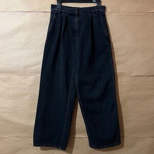 Tibi | Stella Jeans Pleated Baggy Wide Leg Jeans Japanese Black Denim Size 25